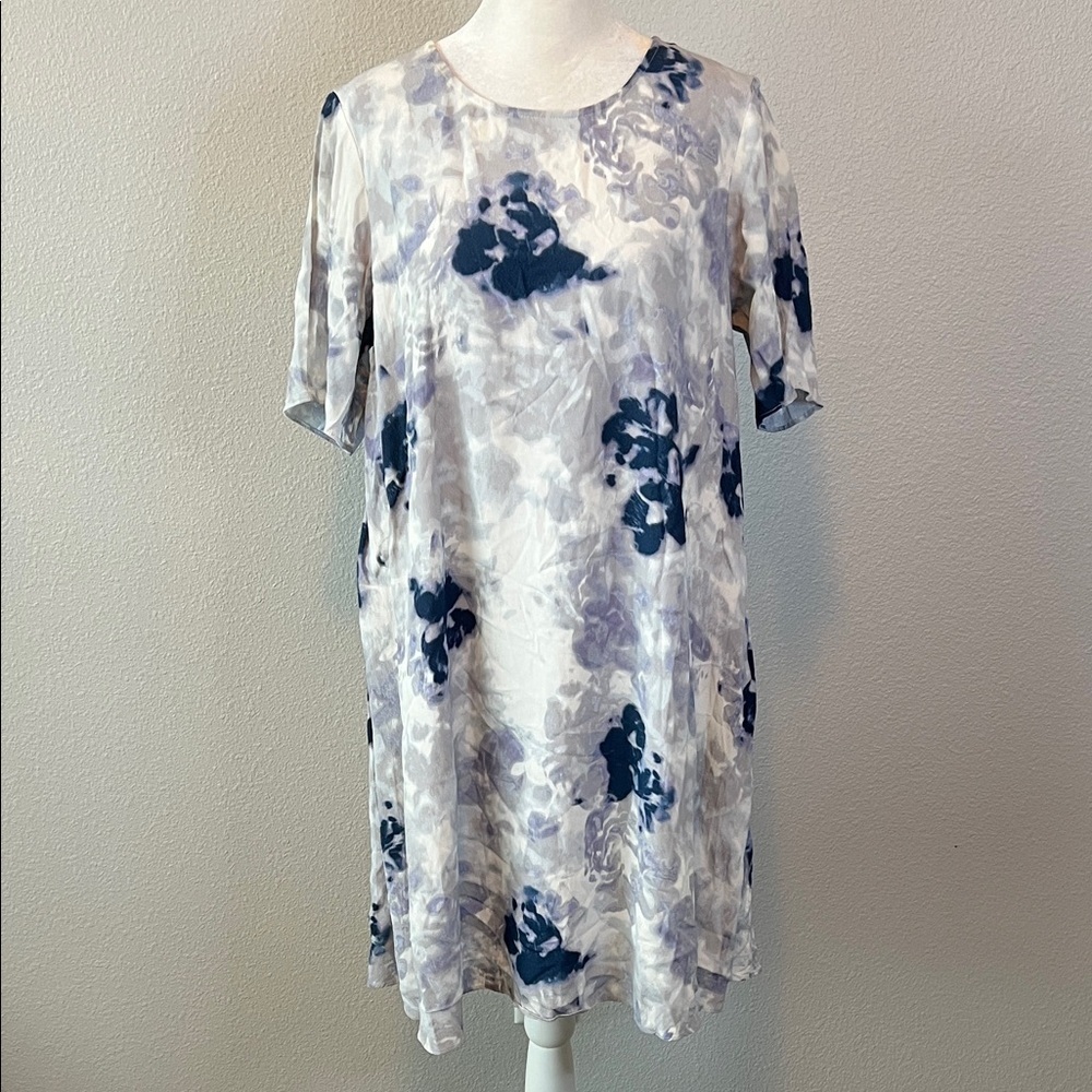 Aritzia Wilfred Tie Dye Shirt Dress Blue/White Size Medium